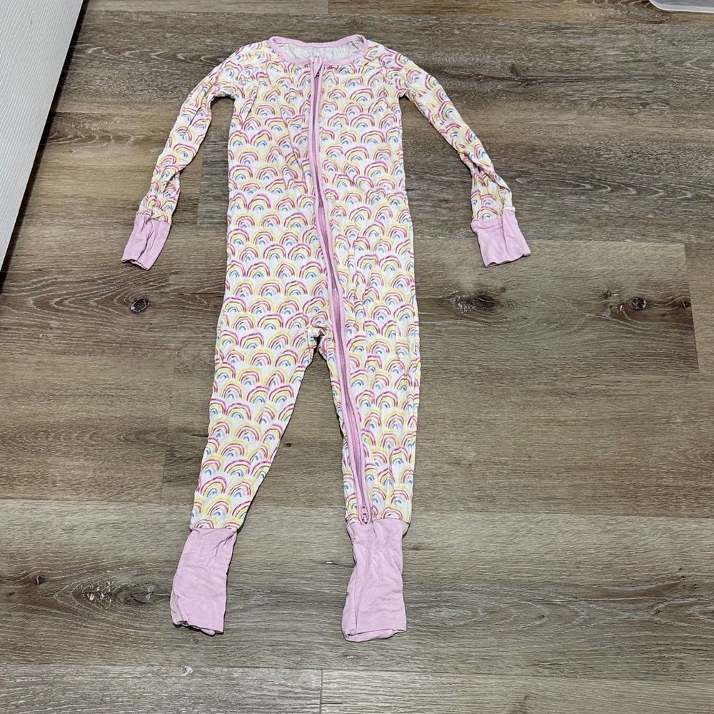 Little Sleepies Rainbow and Pink Kids Footie